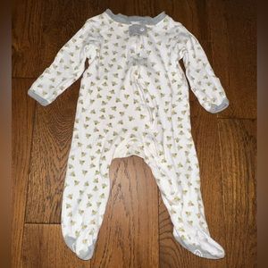 Burts Bees Bumblebee Footed Pajamas size 0-3 months